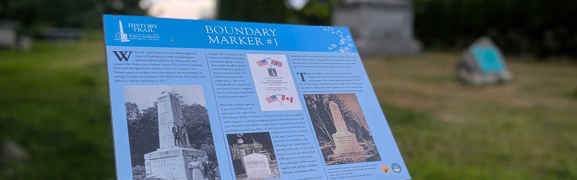 Point Roberts History Trail - Marker #1 Monument Park